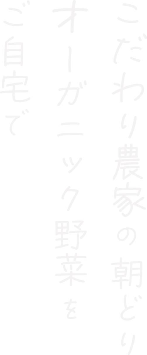 こだわり農家の朝どりオーガニック野菜をご自宅で